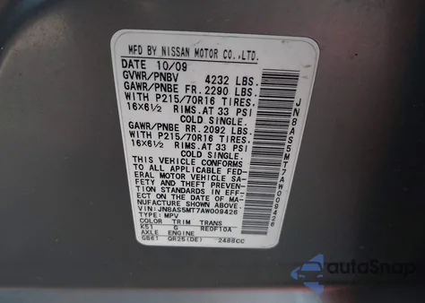 2010 Nissan Rogue S из США, поврежденный, VIN JN8AS5MT7AW009426